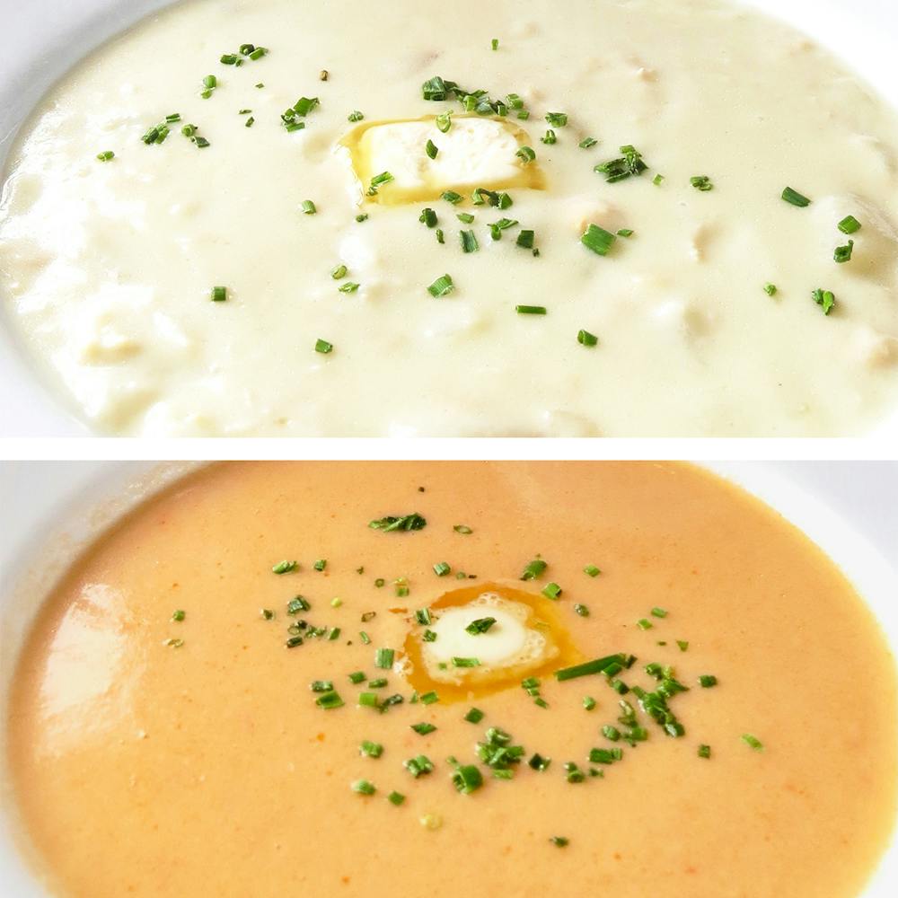 The-Lobster-Pot-Lobster-Bisque-Clam-Chowder